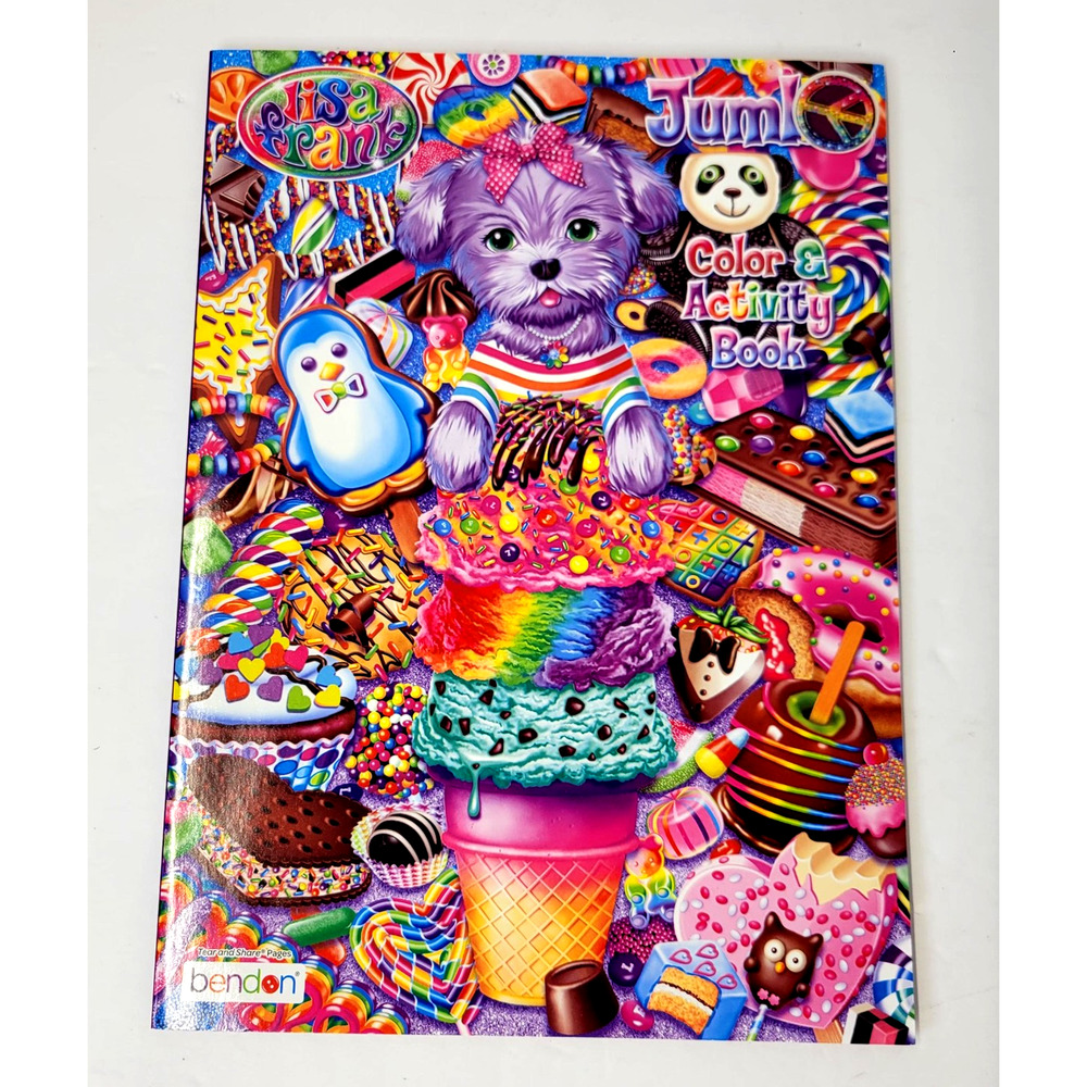 Lisa Frank Jumbo Color & Activity Book Bendon Rainbow Kids Large PB Coloring